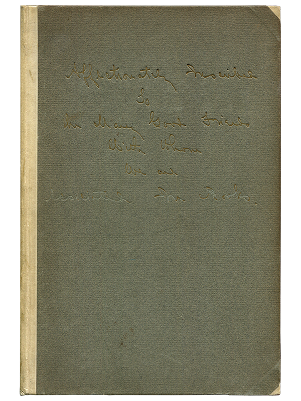 [Mark Twain (contributor)]. M. E. Wood (compiler). Lawrence and Eleanor Hutton. Their Books of Association. 1905. First edition.